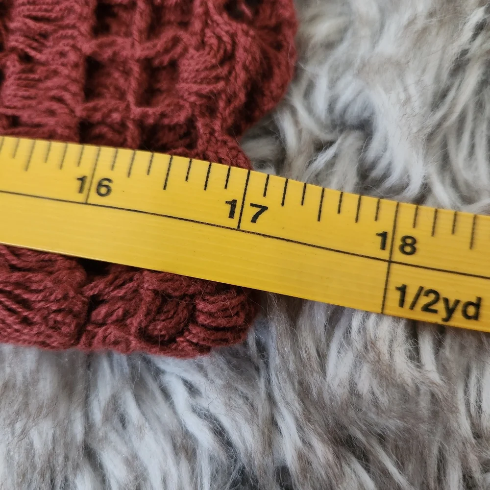 Free People Cynthia Crochet Crop Top Brick Red Women's Size Large‎